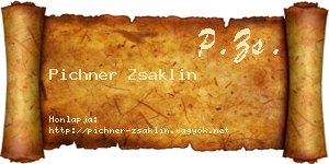 Pichner Zsaklin névjegykártya